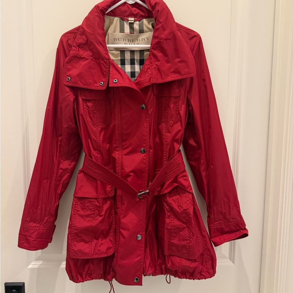 Burberry Brit nylon belted rain trench coat